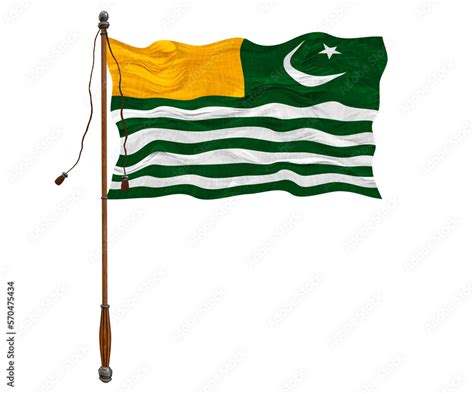 National flag of Azad Kashmir. Background with flag of Azad Kashmir ...