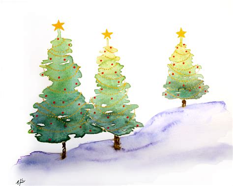 10+ Dibujos De Navidad Con Acuarelas Faciles