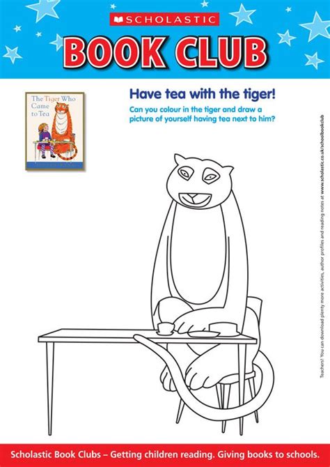 Tiger Who Came to Tea Colouring Activity | Kindergarten books, Color activities, Kids reading