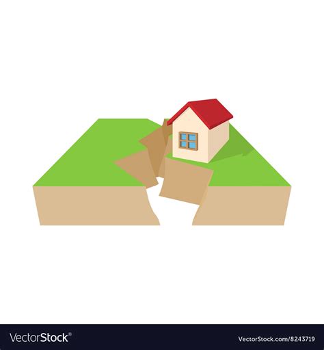 House after an earthquake icon cartoon style Vector Image