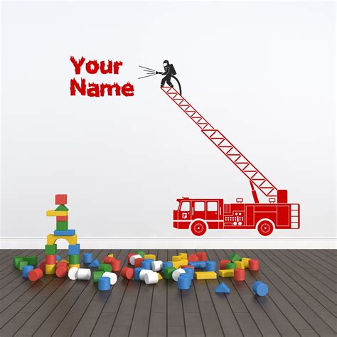 Personalized Fire Truck Wall Decal Sticker Art. Various Colors & Sizes 245 - Etsy