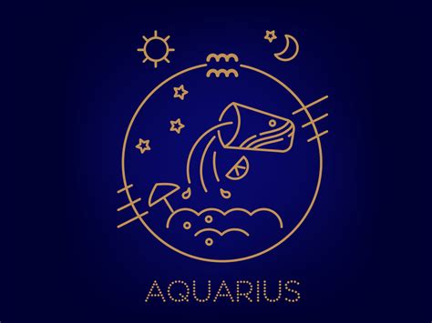 Aquarius zodiac sign, logo, tattoo or illustration. by Ok Sotnikova on ...