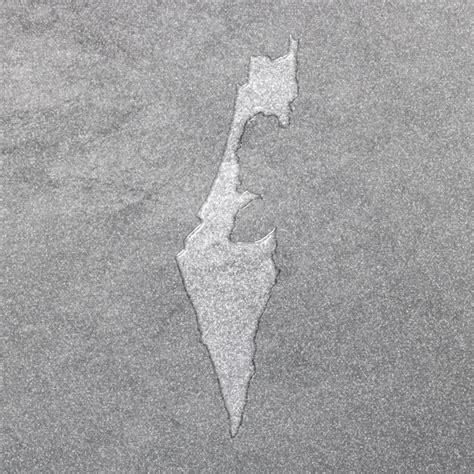 Premium Photo | Map of Israel silver background