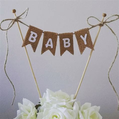 Baby Shower Cake Topper/girl or Boy Cake Topper/cake Bunting/rustic ...