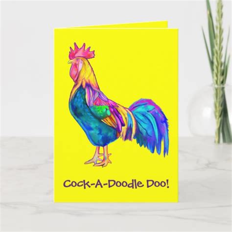 Colorful Happy Birthday Rooster Card | Zazzle.com