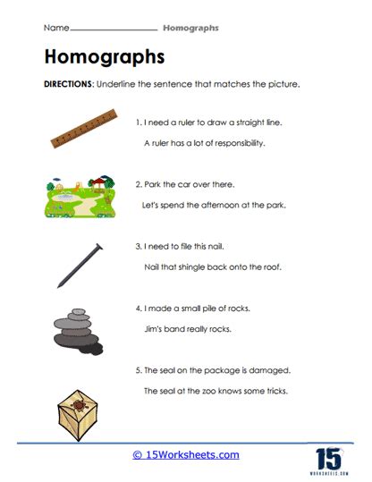 Homographs Worksheets - 15 Worksheets.com