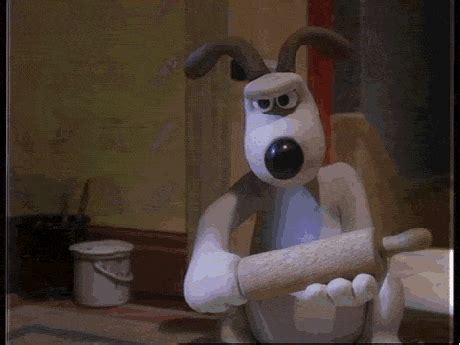 IRTI - funny GIF #6209 - tags: wallace and gromit penguin pulls gun gromit