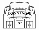Printable Now Showing Coloring Page sketch template