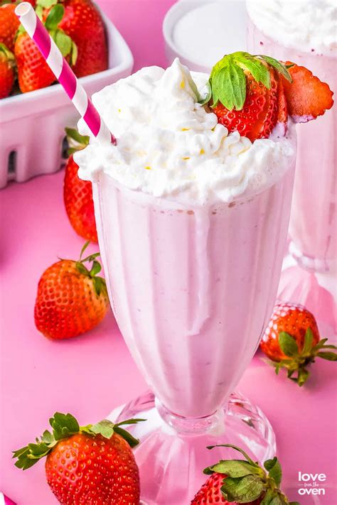 Strawberry Milkshake • Love From The Oven