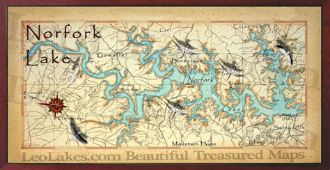 Leo Lakes: Norfork Lake Map Painting