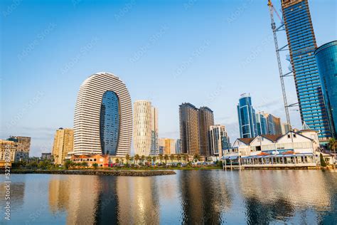 Batumi, Georgia - August 2022: Batumi skyline cityscape with fountain ...