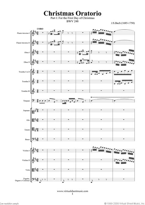 Bach - Christmas Oratorio, part I sheet music for choir and orchestra