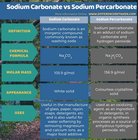 Difference Between Sodium Carbonate and Sodium Percarbonate