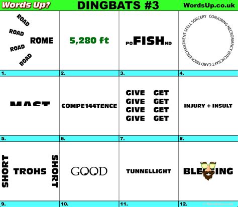 Printable Single Dingbats With Answers