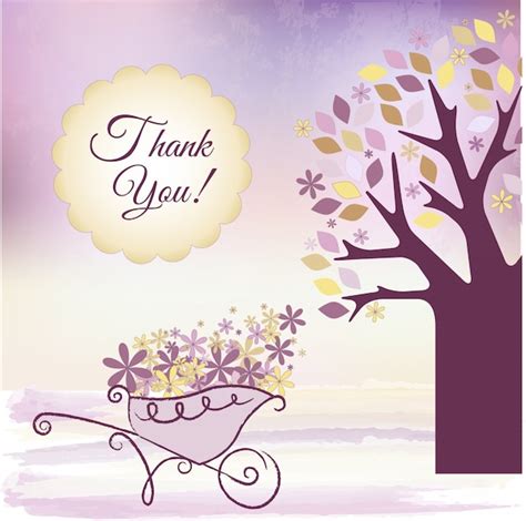 Purple thank you card Vector | Free Download