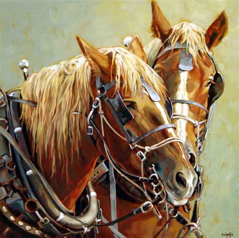 Draft Horses, Acrylic painting by Susie Cipolla | Farm animal paintings ...