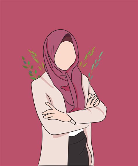 Muslim hijab girl vector illustration 3450412 Vector Art at Vecteezy