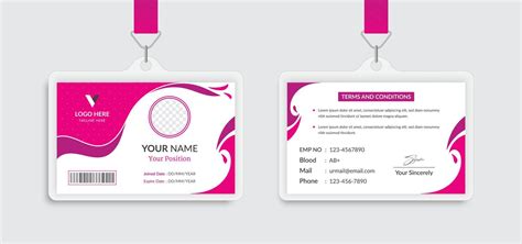 Pink horizontal id card template design 6936000 Vector Art at Vecteezy