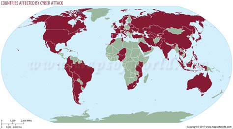 Ransomware Cyberattack Affected Countries Map