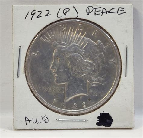 1922 Us Silver Peace Dollar Coin. Auction