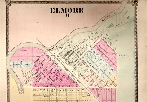 MAP: "Elmore, Ohio (Lake Erie, Ohio)".from Illustrated Historical Atlas ...