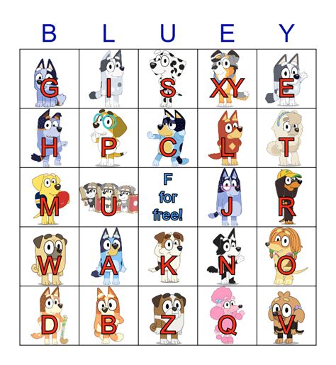 Bluey Bingo Game Printable