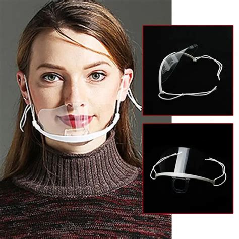 5 Pcs/Set Transparent Catering Mask Plastic Health Care Hygienic Anti ...