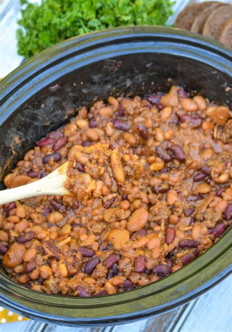 Slow Cooker Cowboy Beans - 4 Sons 'R' Us