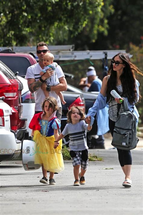 Megan Fox and husband Brian Austin Green and their boys Noah, Journey and Bodhi leave Nobu ...