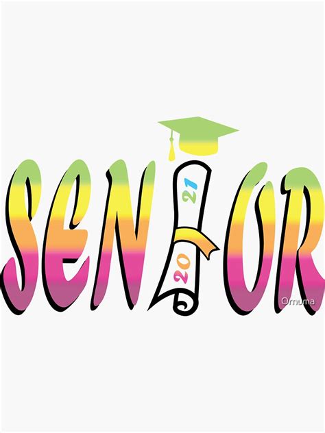 "Class of 2021 Senior Shirt" Sticker for Sale by Ornuma | Redbubble