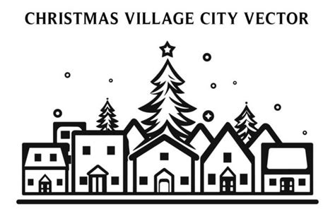 Christmas Village Silhouette Vector Art, Icons, and Graphics for Free Download