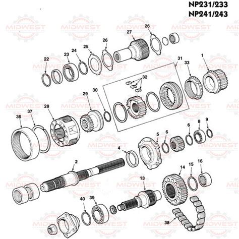 Parts Illustration NP231, NP233, NP241 and NP243 Transfer Case ...