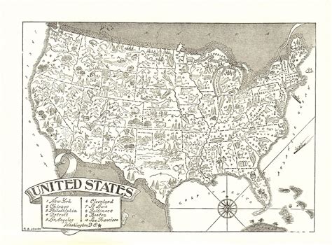 United States Picture Map, United States Map, Fish Wall Art, Fish Art ...