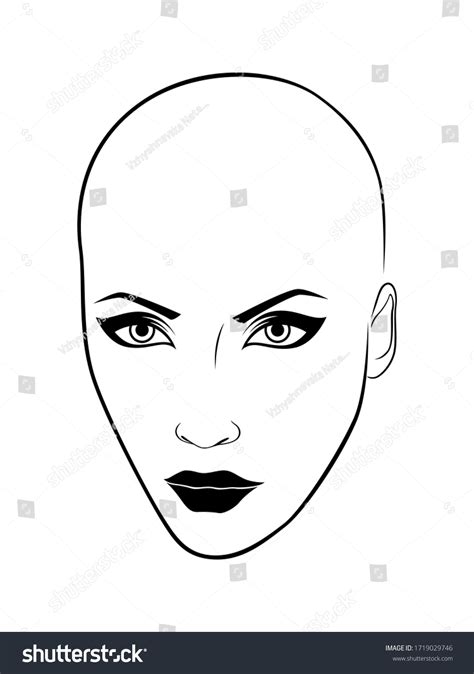 Female Face Drawing Template