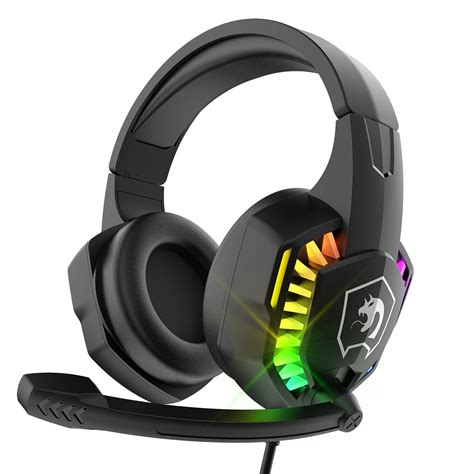 Buy Wired Gaming Headset with Rainbow RGB Backlight Retractable Noise ...