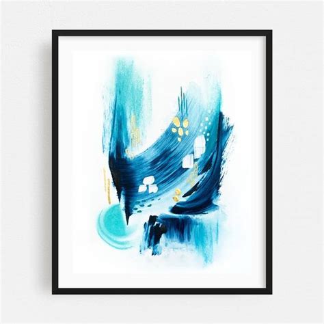 Trident Seas Part 3 Painting Abstract Minimal Ocean Art Print/Poster - Bed Bath & Beyond - 34885082