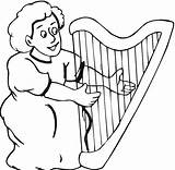 Harp Coloring Pages  Coloring Home sketch template
