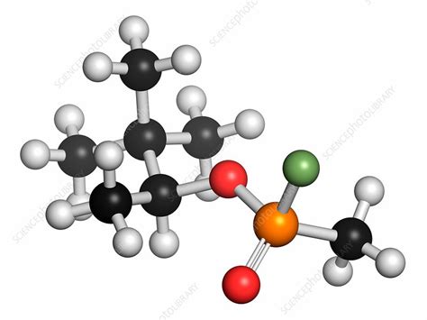 Soman nerve agent molecule - Stock Image - F018/3199 - Science Photo ...