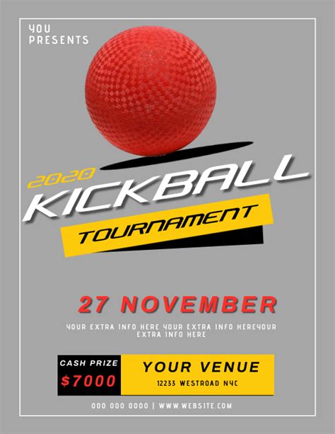 KICKBALL TOURNAMENT EVENT FLYER TEMPLATE | PosterMyWall