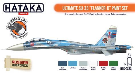 HTK-CS83 Ultimate Su-33 "Flanker-D" paint set - Su-27K colours - Hataka ...