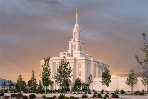 Payson Utah Temple Eventide. Robert A. Boyd Fine Art and LDS Temples