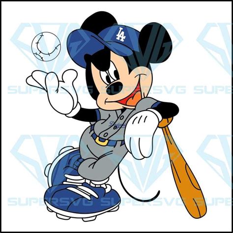 Mickey Mouse L A Dodgers Disney Svg Los Angeles Dodgers Digital ...