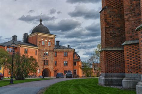 The Old District in Uppsala Town. View with Ancient Houses. Sweden ...