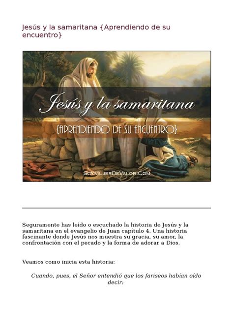 Jesús y La Samaritana (Aprendiendo de Su Encuentro) | PDF | Samaria | Jesús