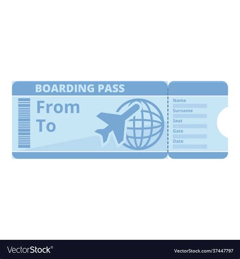 Global boarding pass icon cartoon style Royalty Free Vector