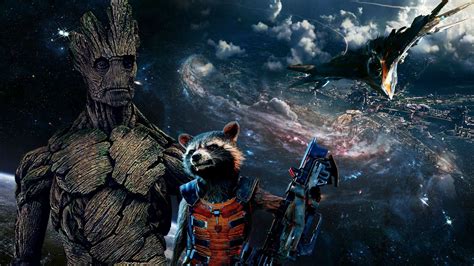 Groot and Rocket wallpaper [1920x1080] : Marvel