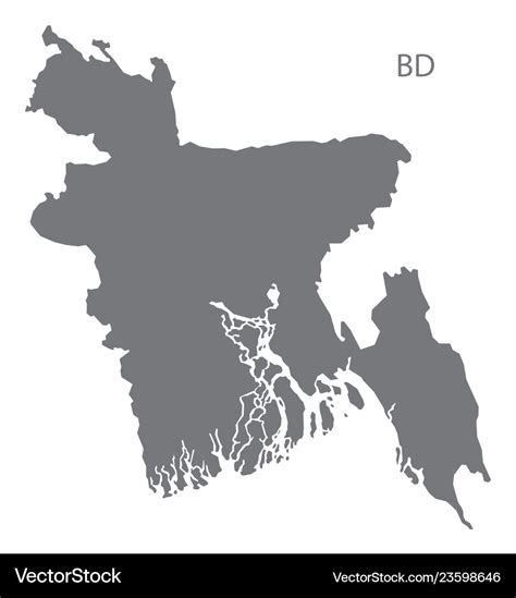 Bangladesh map grey Royalty Free Vector Image - VectorStock