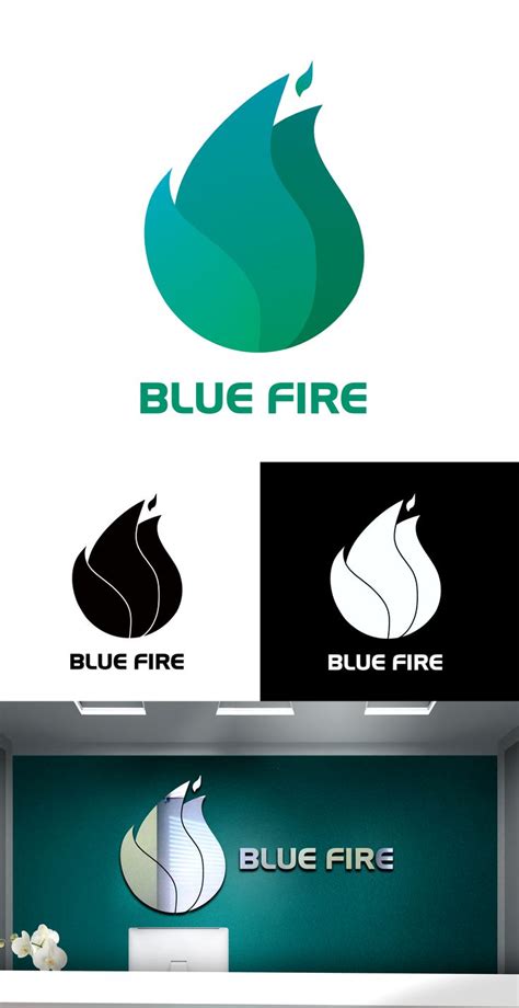 Blue fire logo