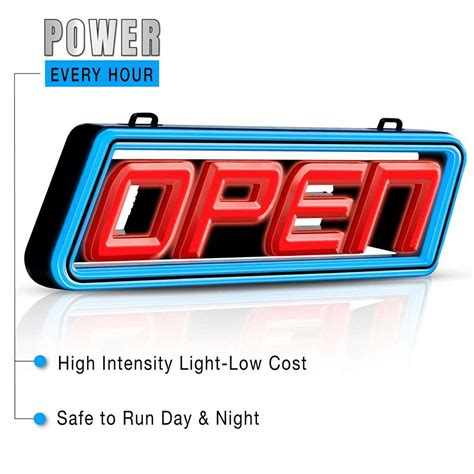 Bright LED Open Sign in Vibrant Red and Blue | Green Light Innovations ...