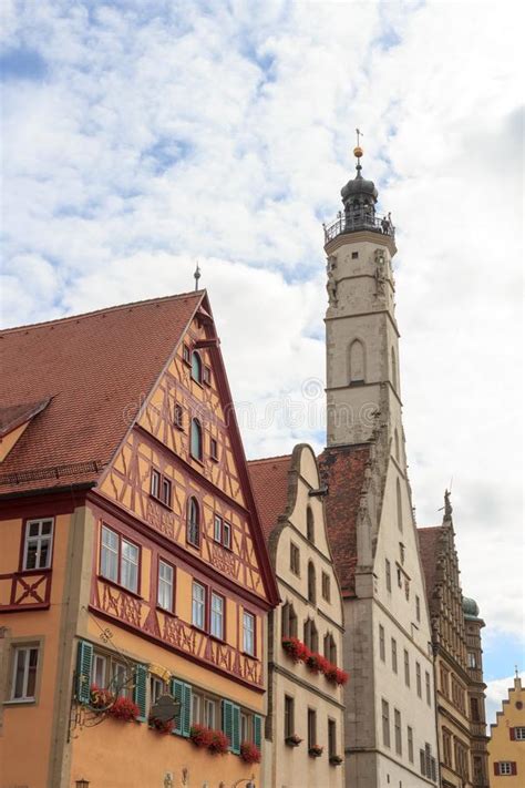 Town Hall Tower of Medieval Town Rothenburg Ob Der Tauber Stock Image ...